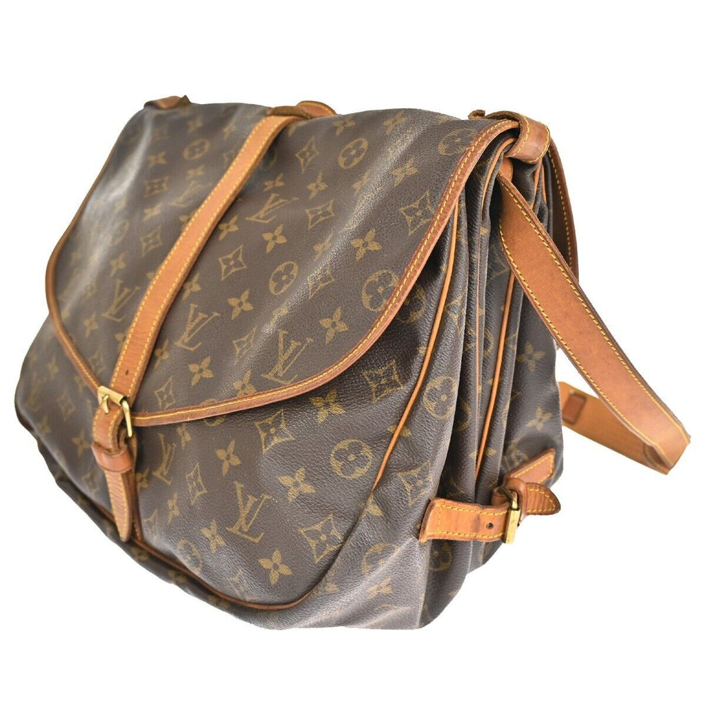 Vintage Brown Canvas Flap Shoulder Bag