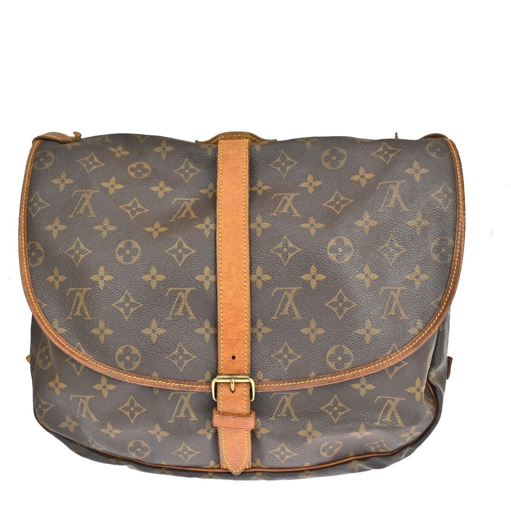 Vintage Brown Canvas Flap Shoulder Bag