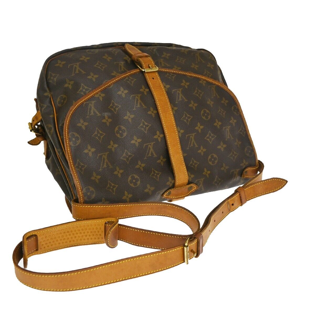 Vintage Brown Canvas Flap Shoulder Bag