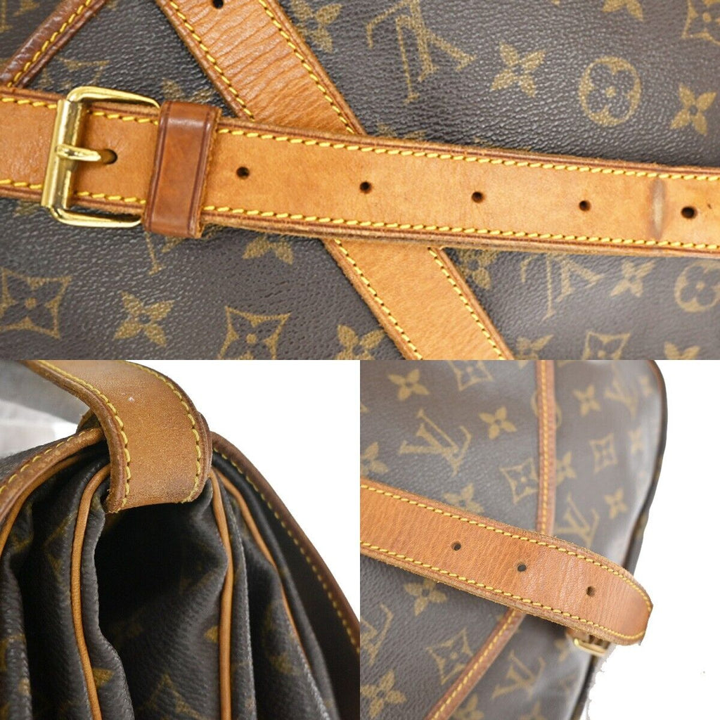 Vintage Brown Canvas Flap Shoulder Bag