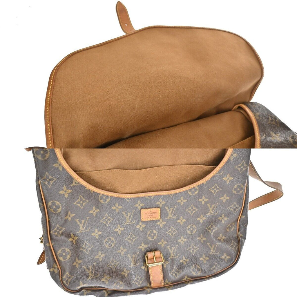 Vintage Brown Canvas Flap Shoulder Bag