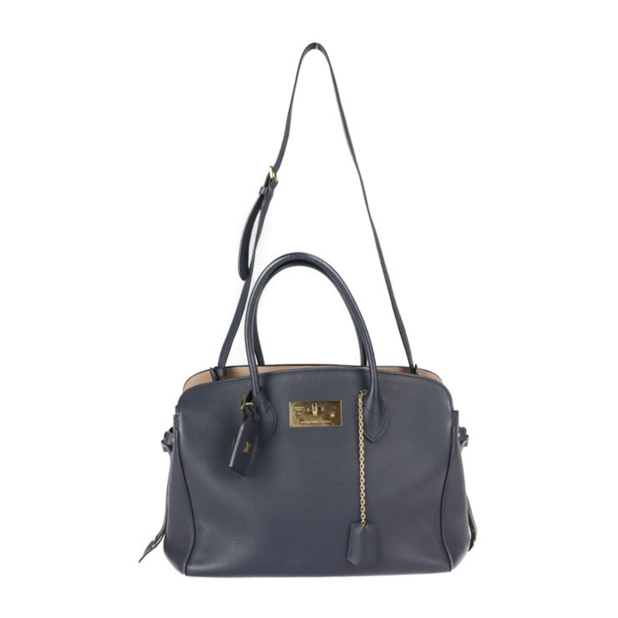 Mila MM Navy Leather Handbag - Louis Vuitton