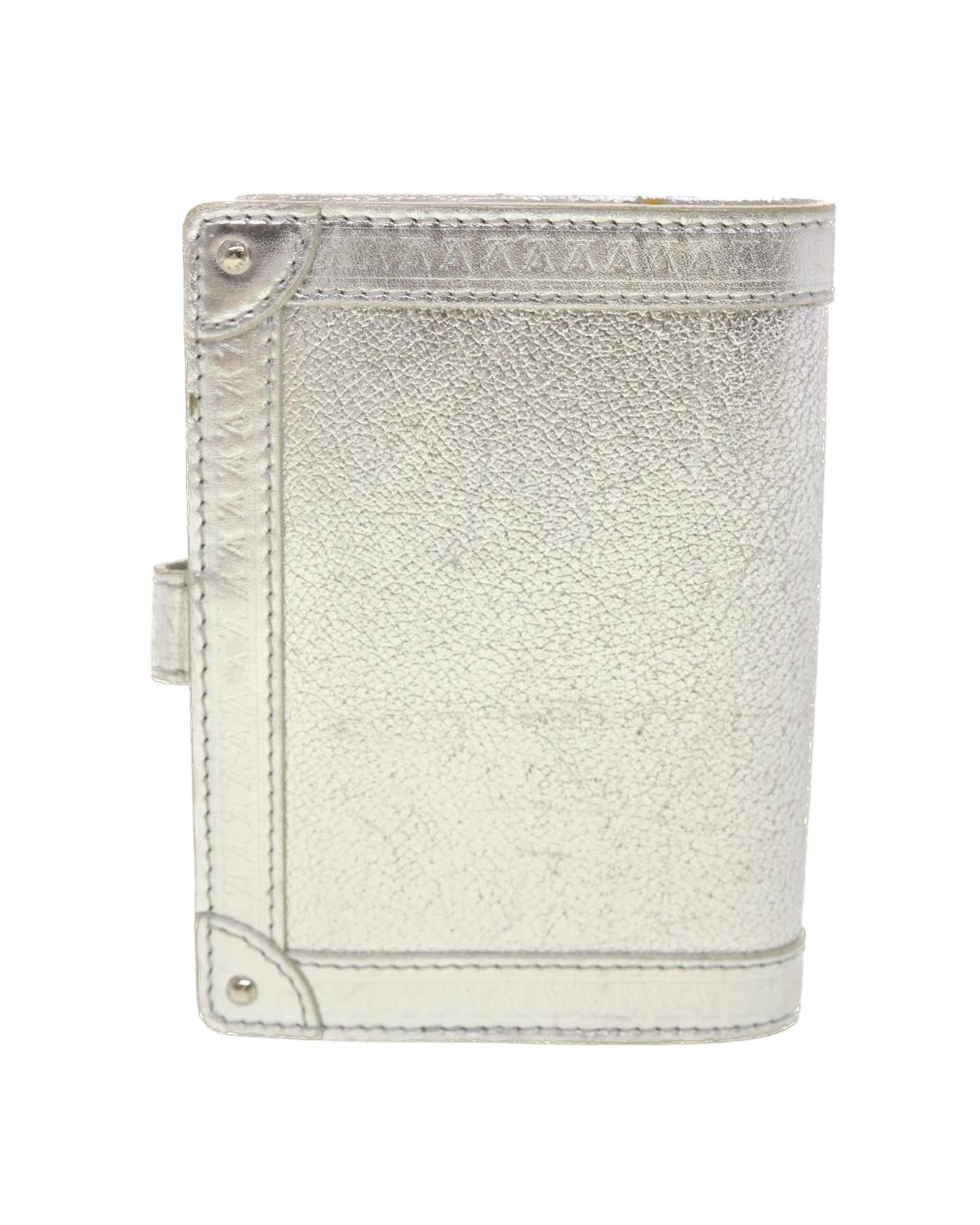 LOUIS VUITTON Agenda PM Silver Leather Agenda R20003