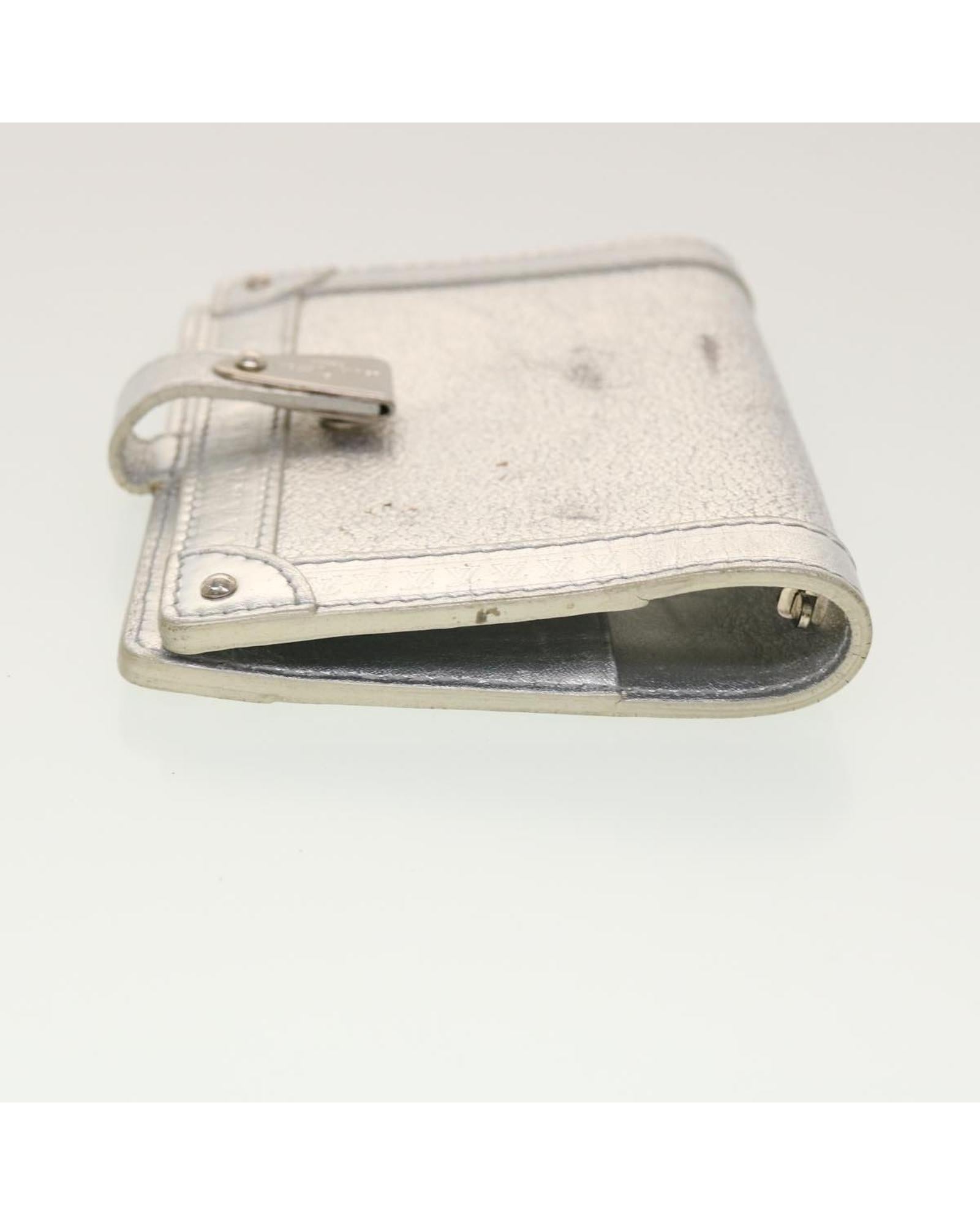 LOUIS VUITTON Agenda PM Silver Leather Agenda R20003