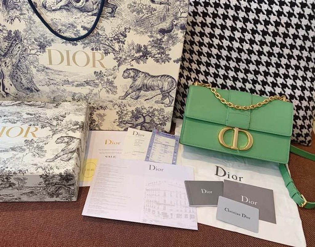 GLAMI 30 Montaigne Chained Bag Deep Mint Green Box For Women 24cm/9in CD