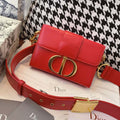 GLAMI Mini 30 Montaigne Bag Gold Toned Hardware Red For Women 18cm/7in CD