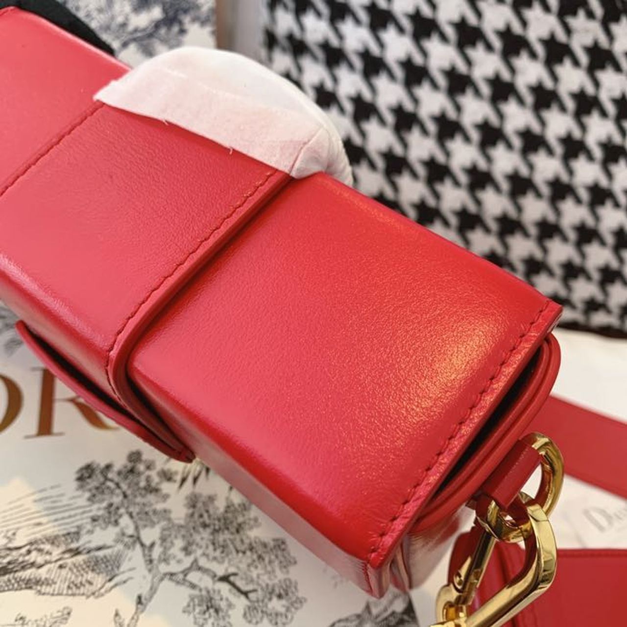 GLAMI Mini 30 Montaigne Bag Gold Toned Hardware Red For Women 18cm/7in CD