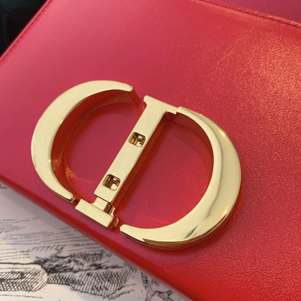 GLAMI Mini 30 Montaigne Bag Gold Toned Hardware Red For Women 18cm/7in CD