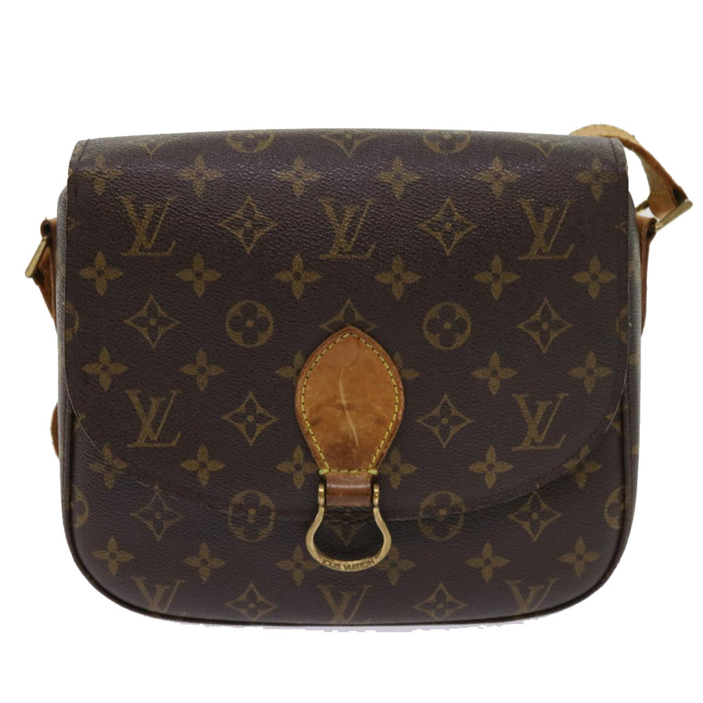 Coated Canvas Shoulder Bag with Golden Hardware and Adjustable Strap