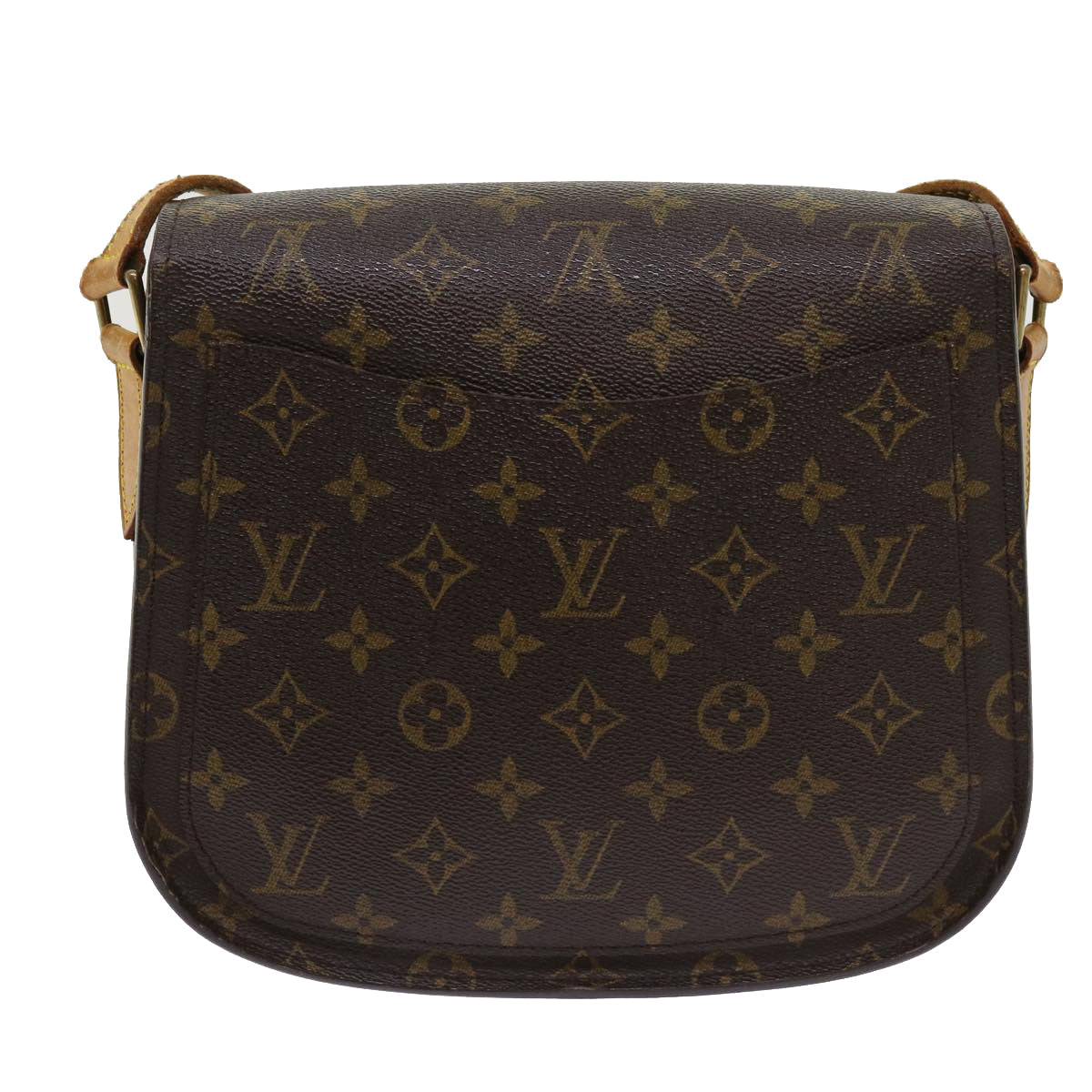 Coated Canvas Shoulder Bag with Golden Hardware and Adjustable Strap