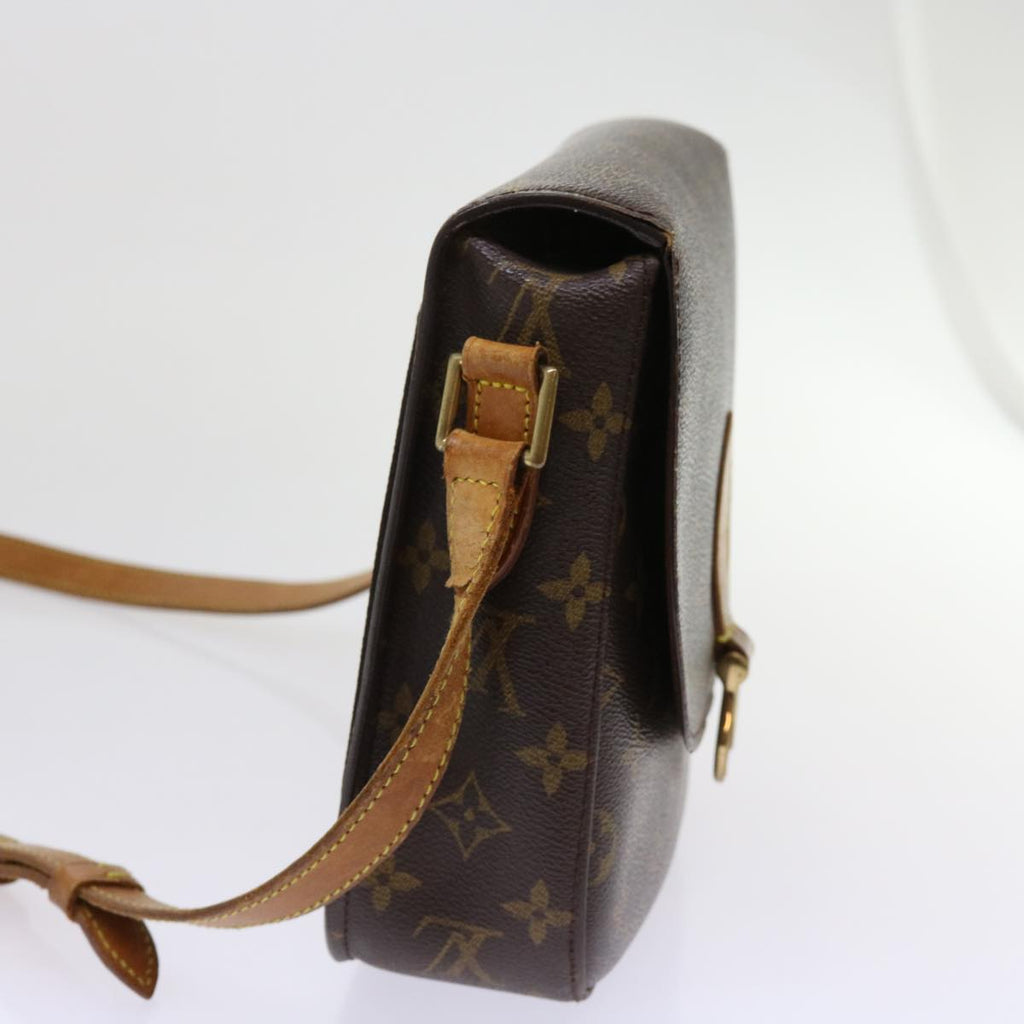Coated Canvas Shoulder Bag with Golden Hardware and Adjustable Strap