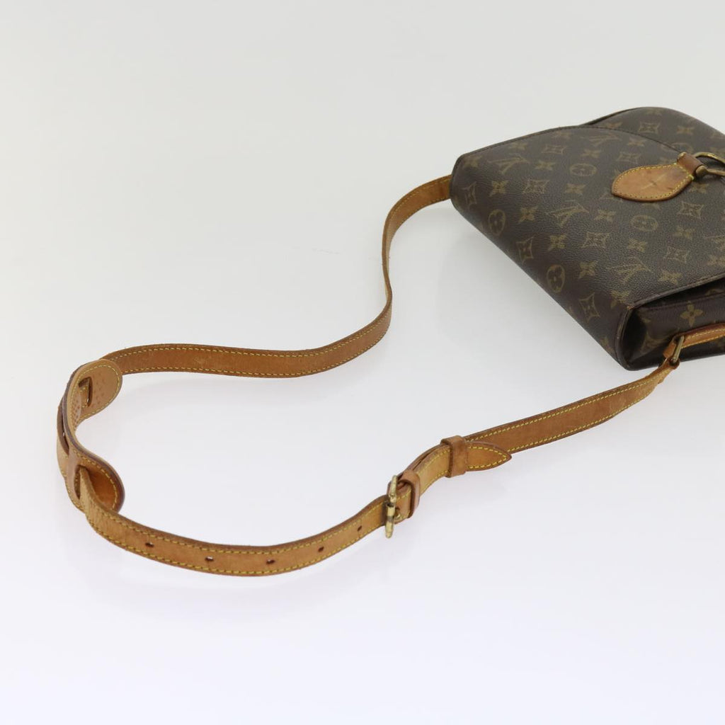 Coated Canvas Shoulder Bag with Golden Hardware and Adjustable Strap