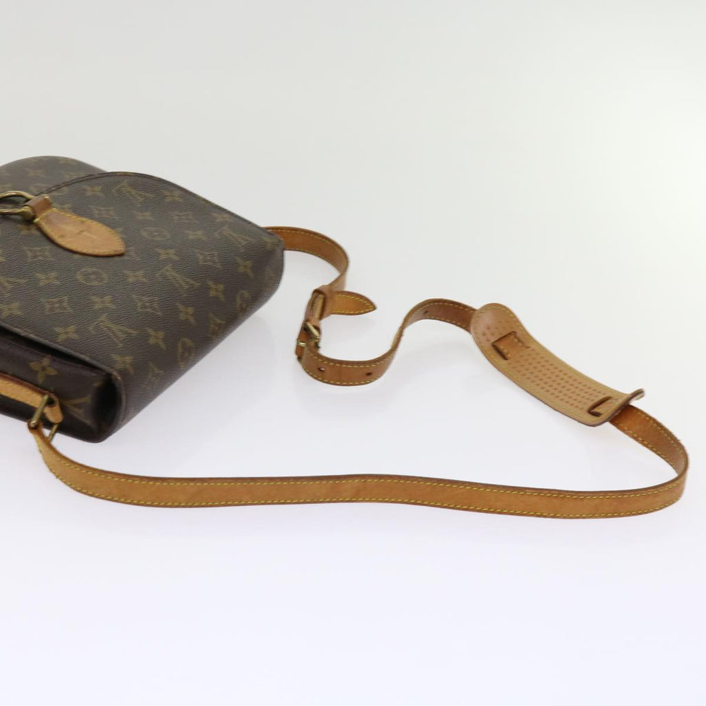Coated Canvas Shoulder Bag with Golden Hardware and Adjustable Strap