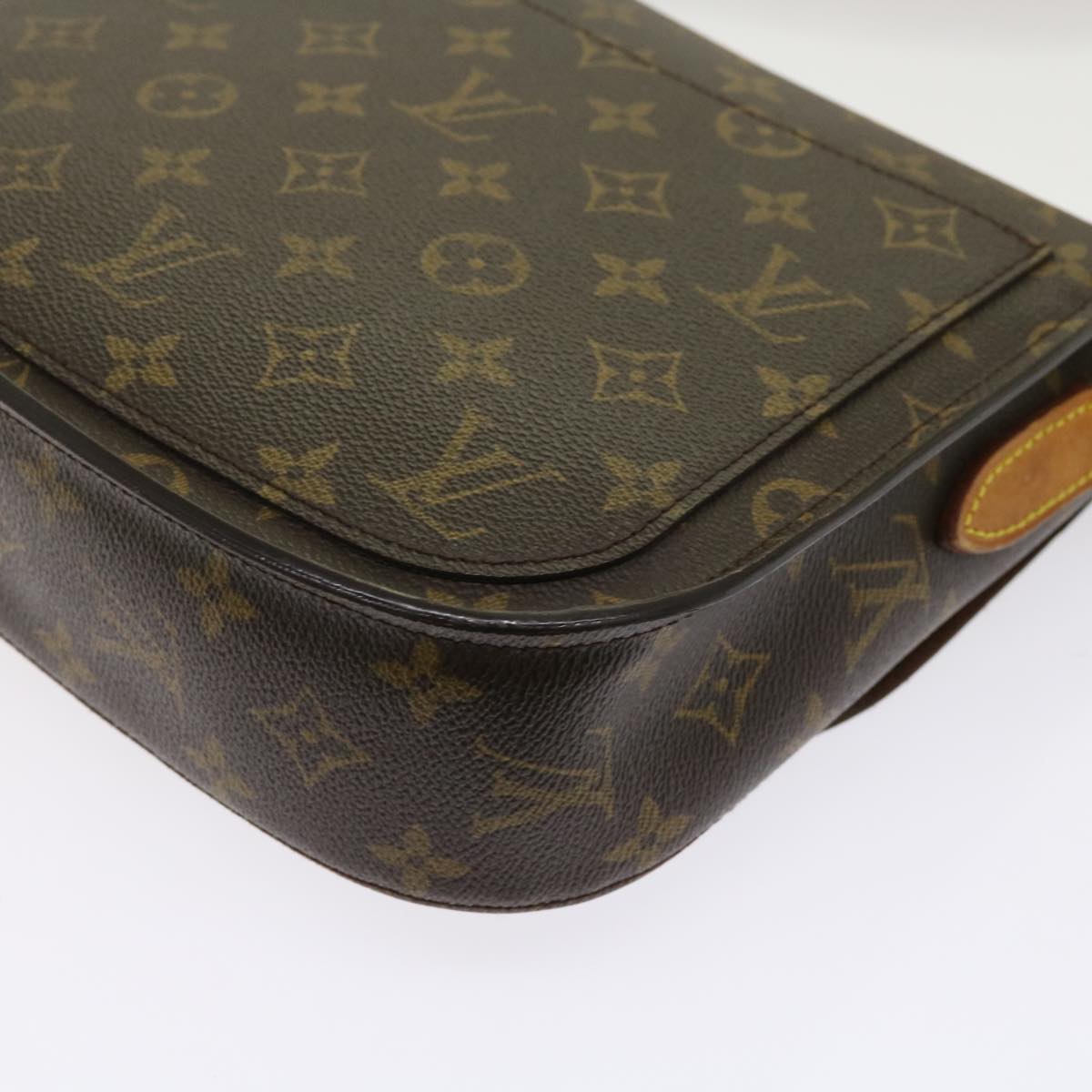 Coated Canvas Shoulder Bag with Golden Hardware and Adjustable Strap