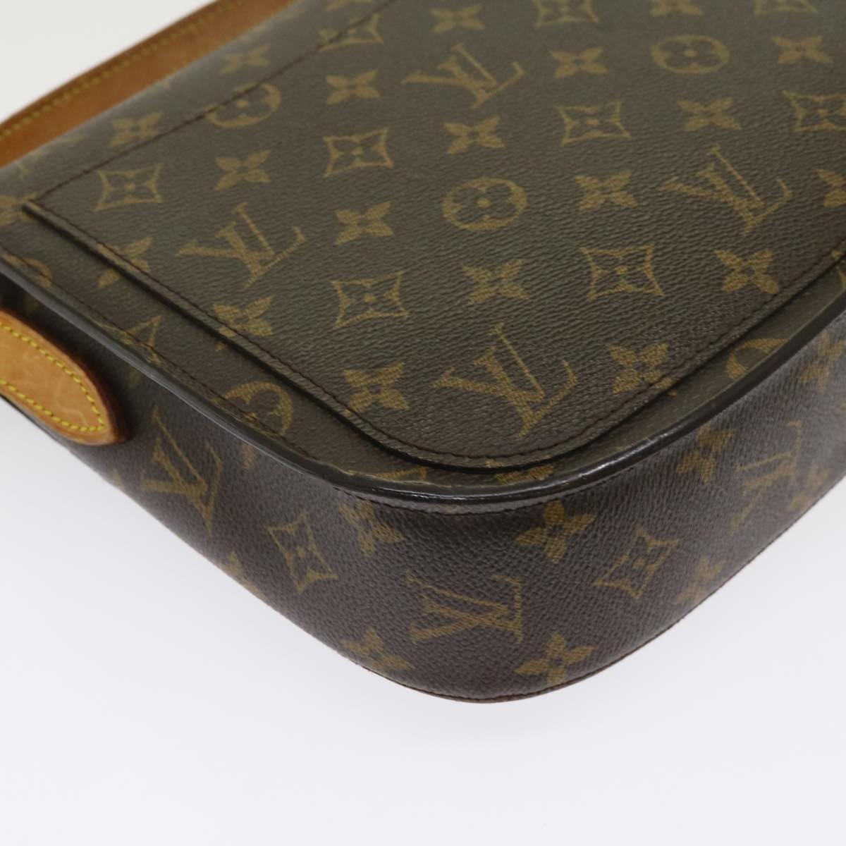 Coated Canvas Shoulder Bag with Golden Hardware and Adjustable Strap