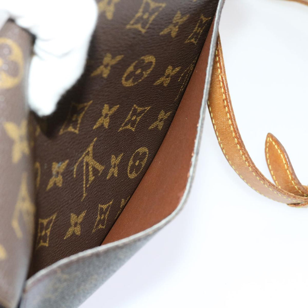 Coated Canvas Shoulder Bag with Golden Hardware and Adjustable Strap