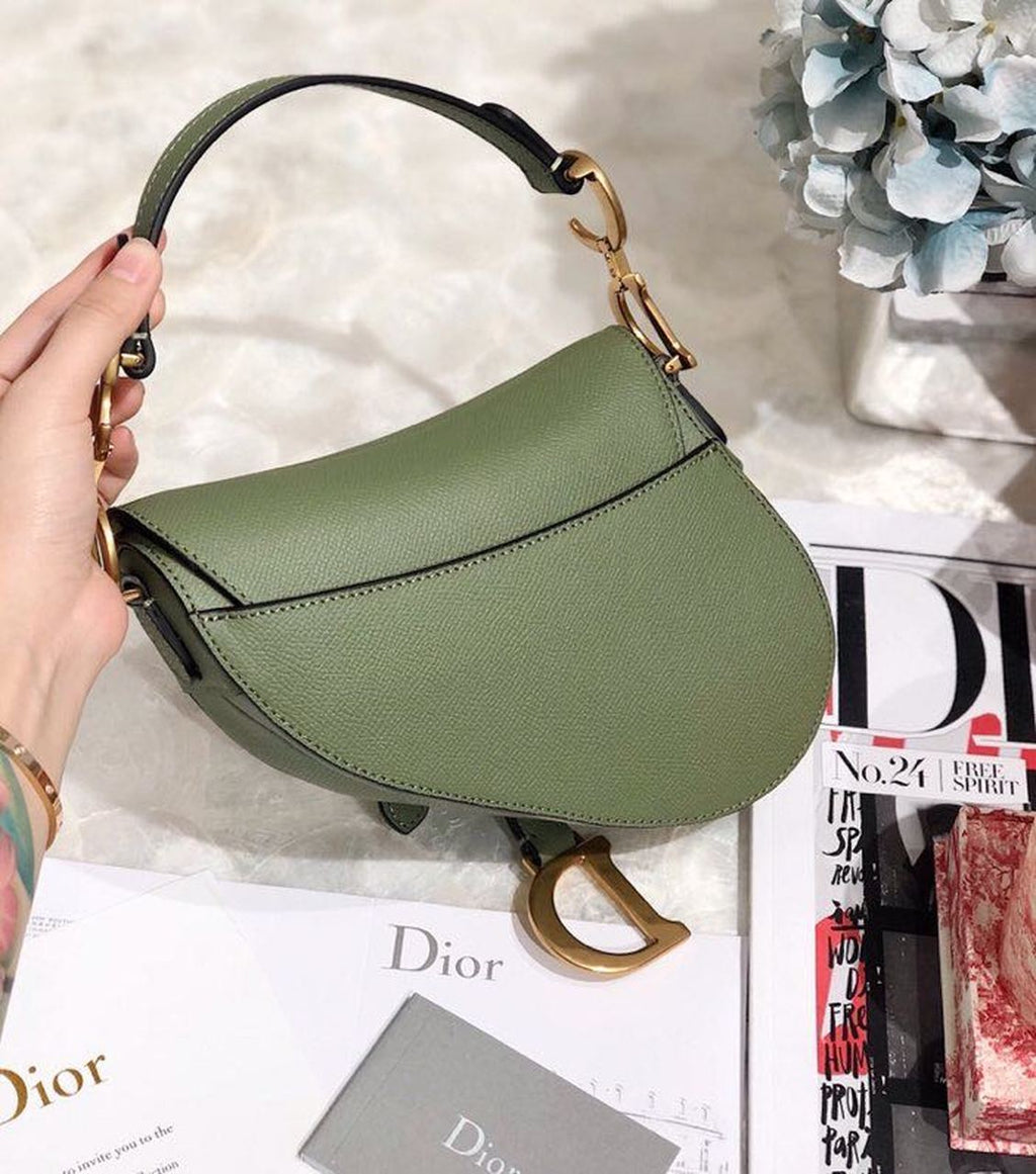 GLAMI Saddle Bag GLAMIdar Green Grained Canvas Spring For Women 20cm/8in CD
