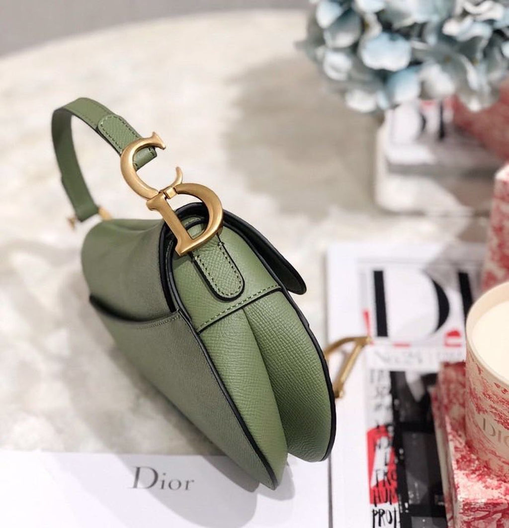 GLAMI Saddle Bag GLAMIdar Green Grained Canvas Spring For Women 20cm/8in CD