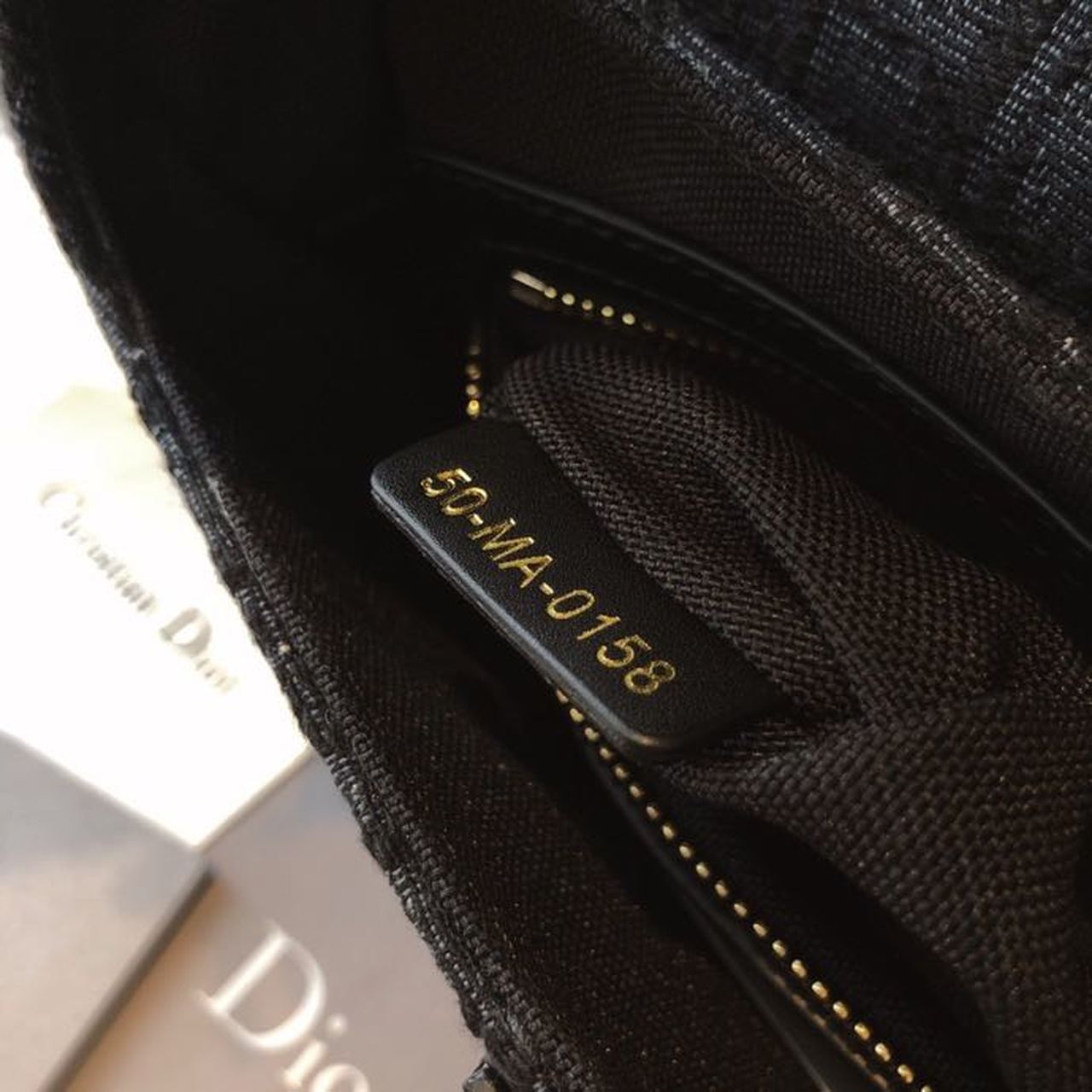 GLAMI Saddle Bag Black Oblique Embroidered Canvas Gold Toned Hardware For Women 25cm/10in CD
