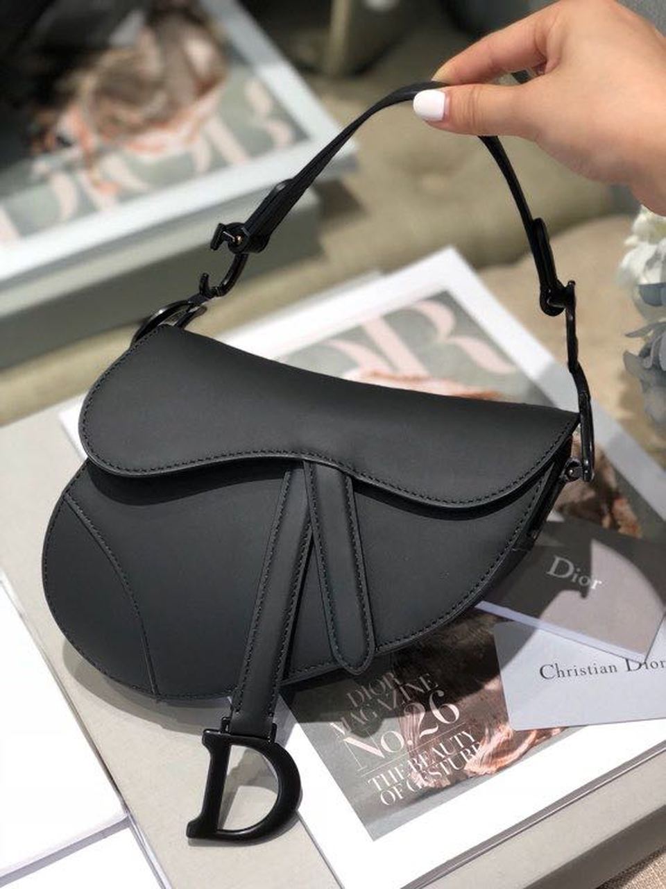 GLAMI Mini Saddle Bag Black Ultramatte For Women 19.5cm/7.6in CD