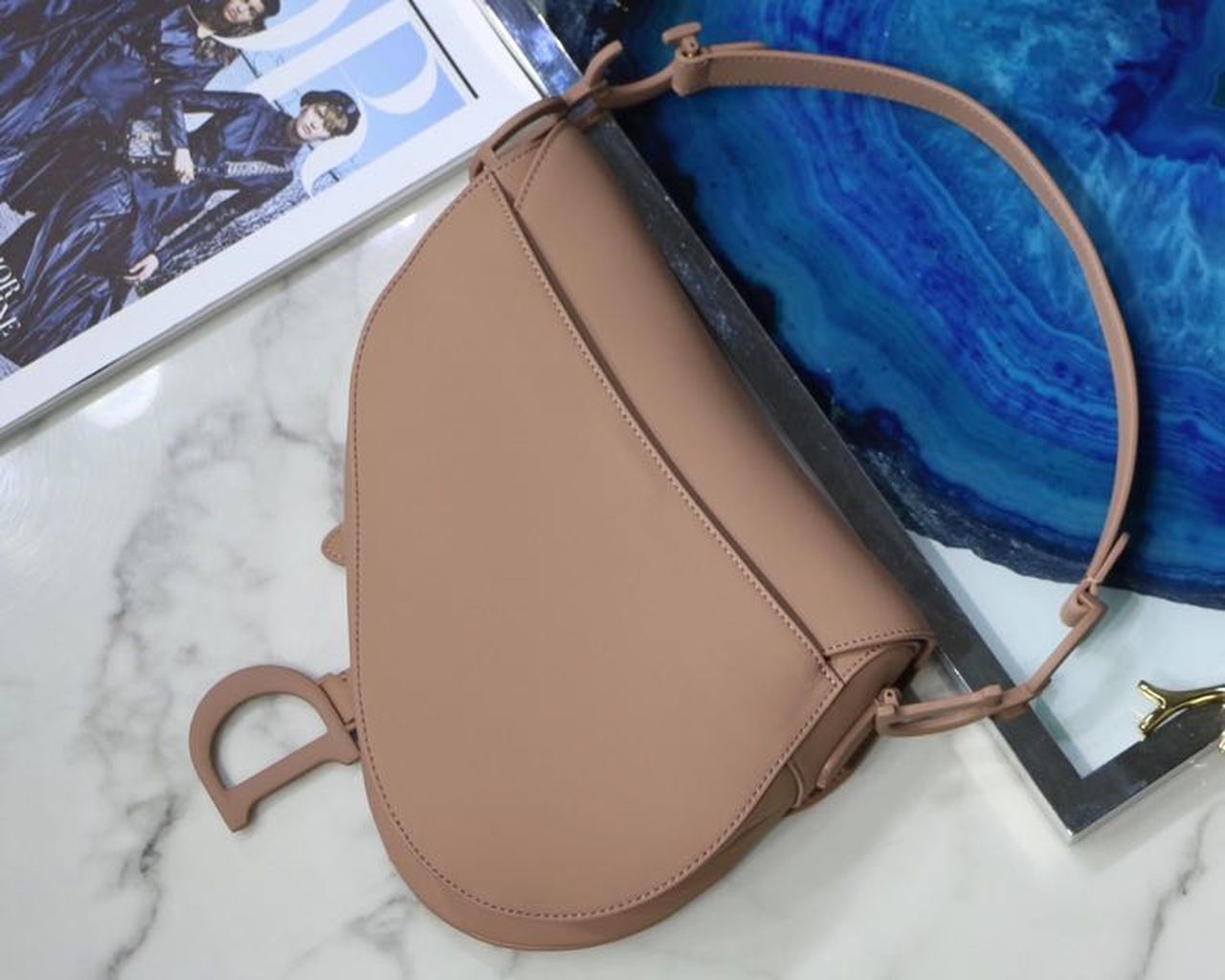 GLAMI MeGLAMIum Saddle Bag Beige Ultramatte Canvas For Women 25cm/10in CD