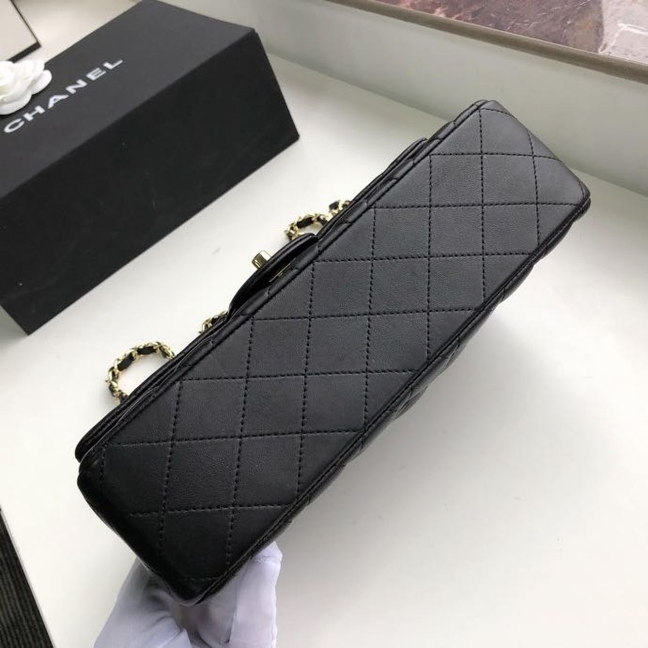 CHL Classic Handbag Gold Toned Hardware Black For Women, Women’s Bags, Shoulder And Crossbody Bags 10.2in/26cm A01112