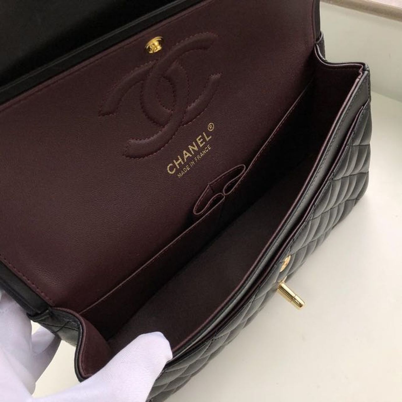 CHL Classic Handbag Gold Toned Hardware Black For Women, Women’s Bags, Shoulder And Crossbody Bags 10.2in/26cm A01112