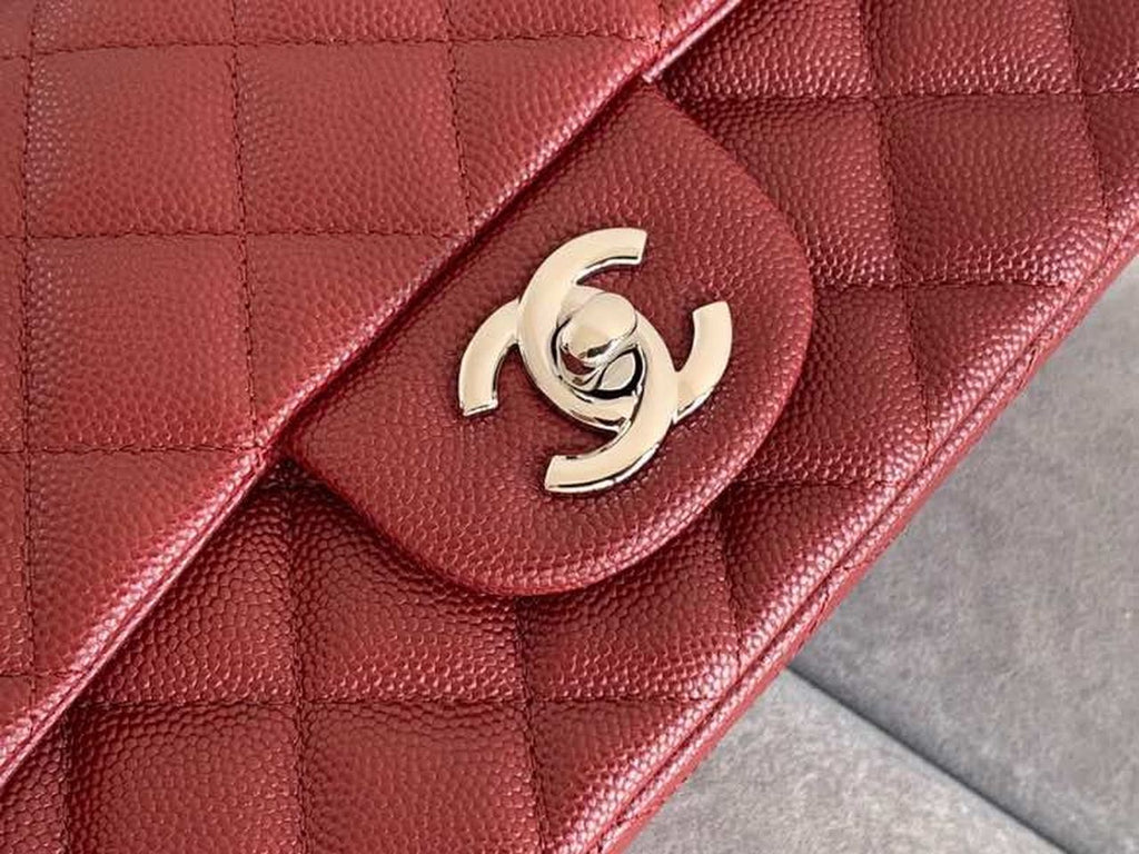 CHL Classic HandBag Silver Hardware Burgundy For Women 7.8in/20cm