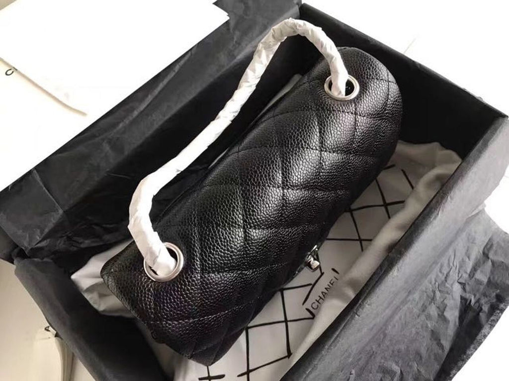 CHLSmall Classic Handbag Silver Hardware Black For Women, Women’s Bags, Shoulder and Crossbody Bags 7.8in/20cm A01113