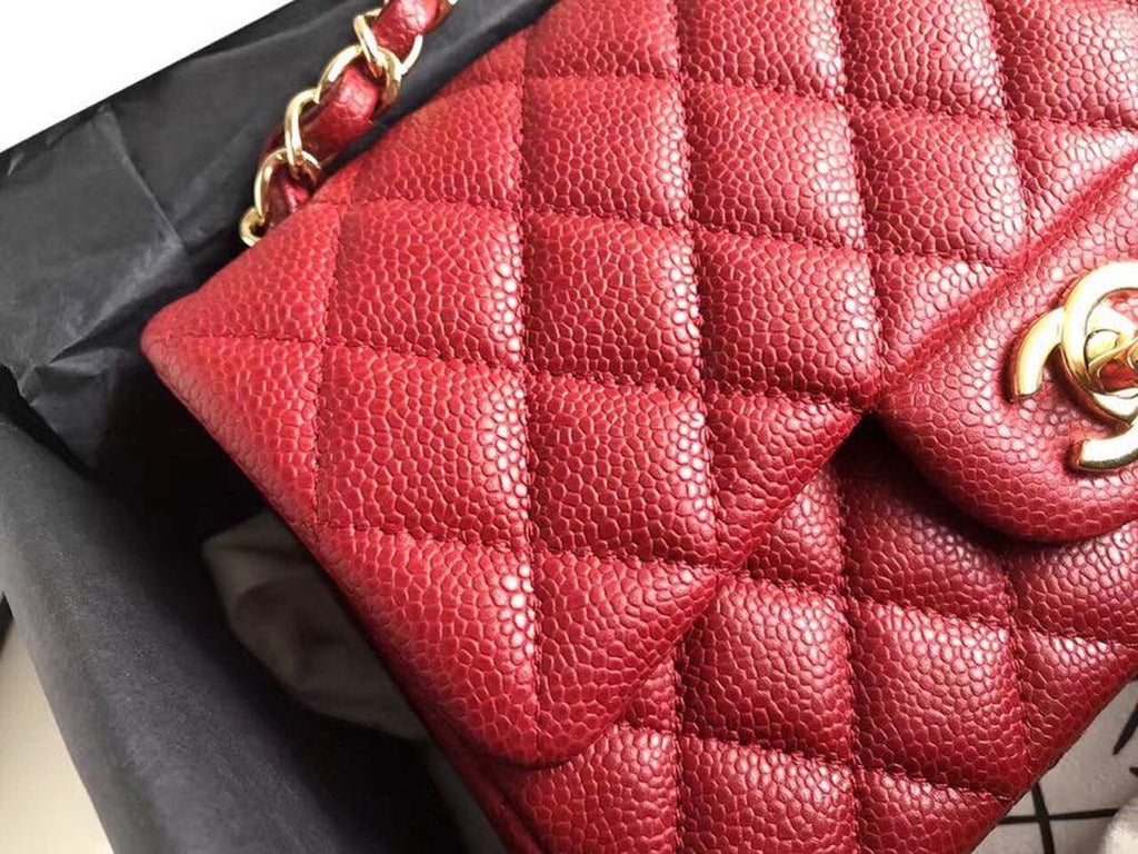 CHL Classic HandBag With Charm Chain CHL Gold Toned Hardware Red For Women