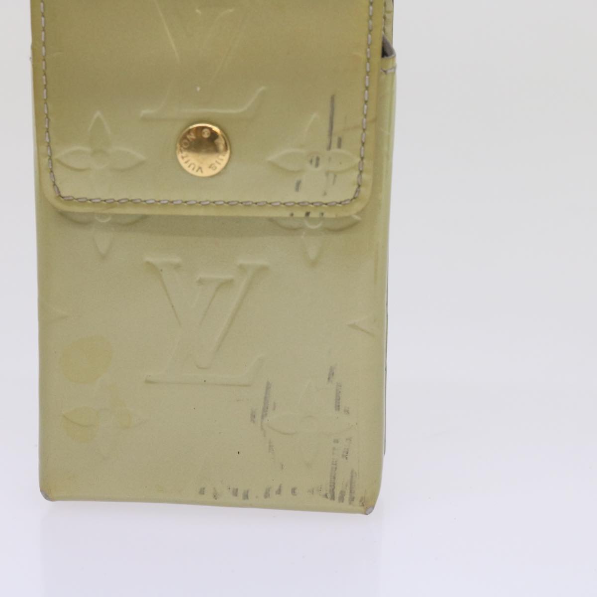 Grey Patent Leather Cigarette Case with Shoulder Strap
