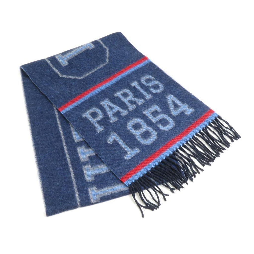 Multicolored Navy Wool Cashmere Shawl