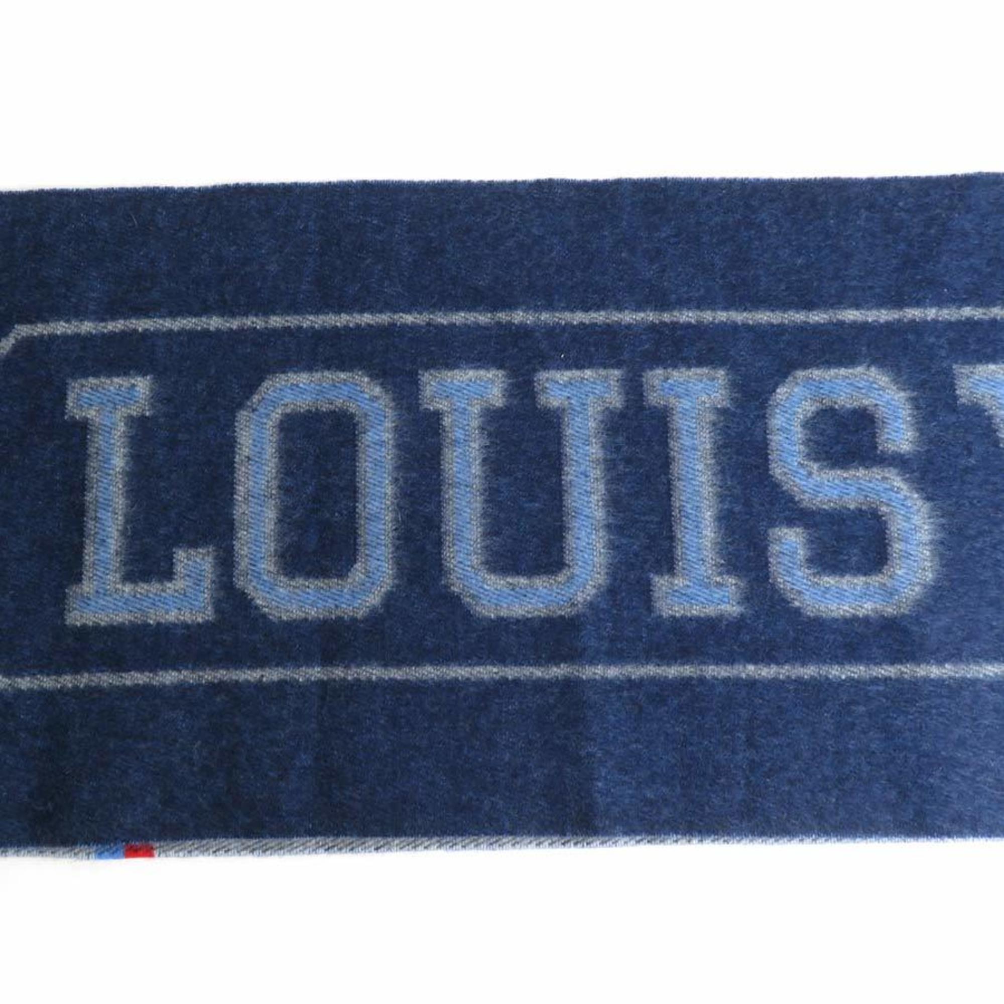Multicolored Navy Wool Cashmere Shawl