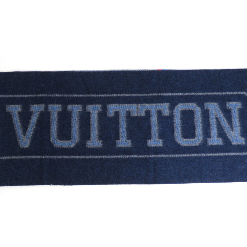 Multicolored Navy Wool Cashmere Shawl
