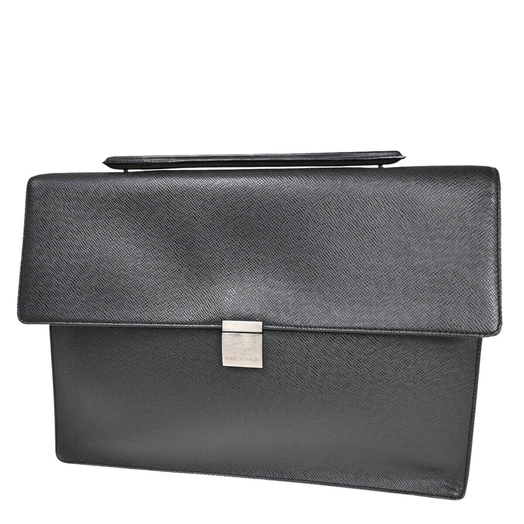 Sleek Leather Briefcase with Two Compartments