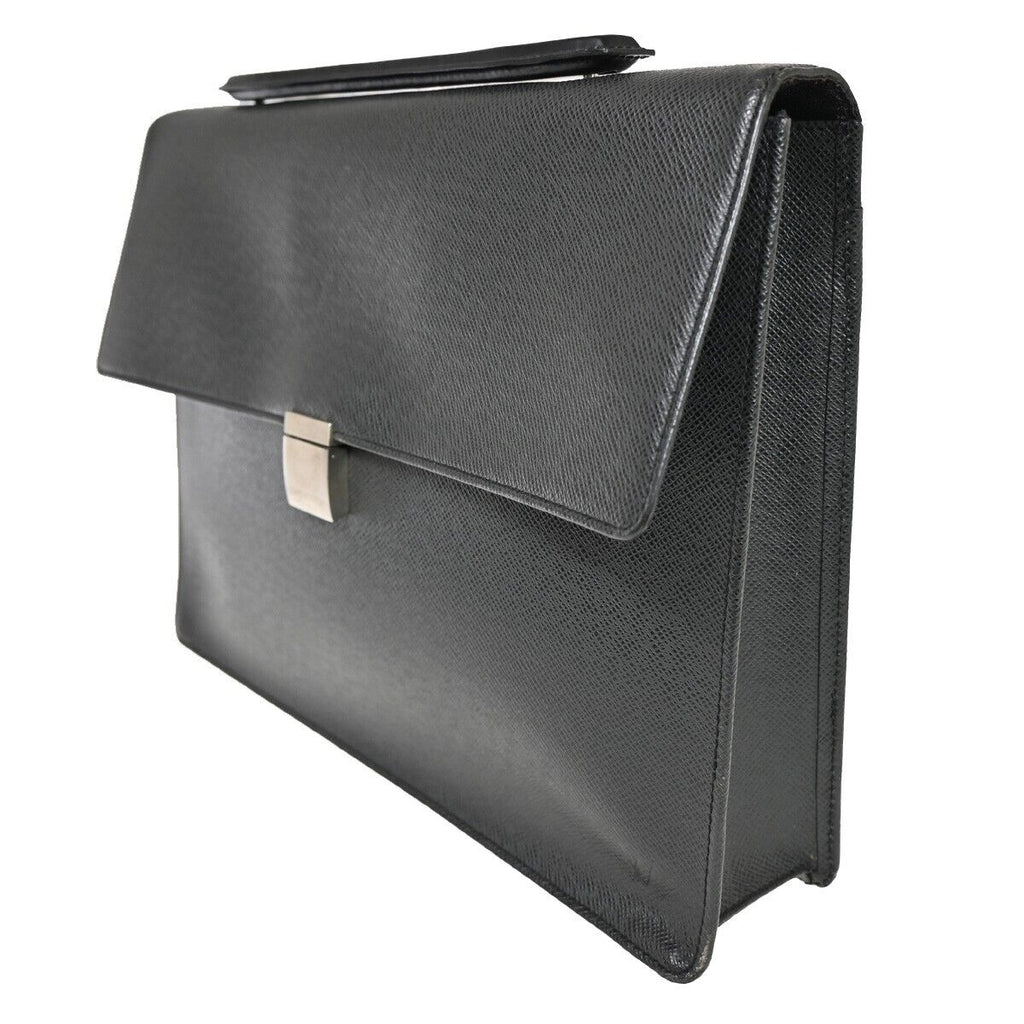 Sleek Leather Briefcase with Two Compartments