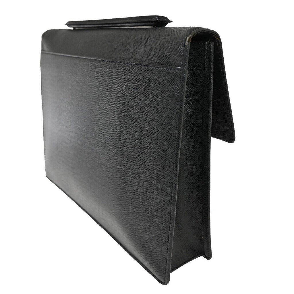 Sleek Leather Briefcase with Two Compartments