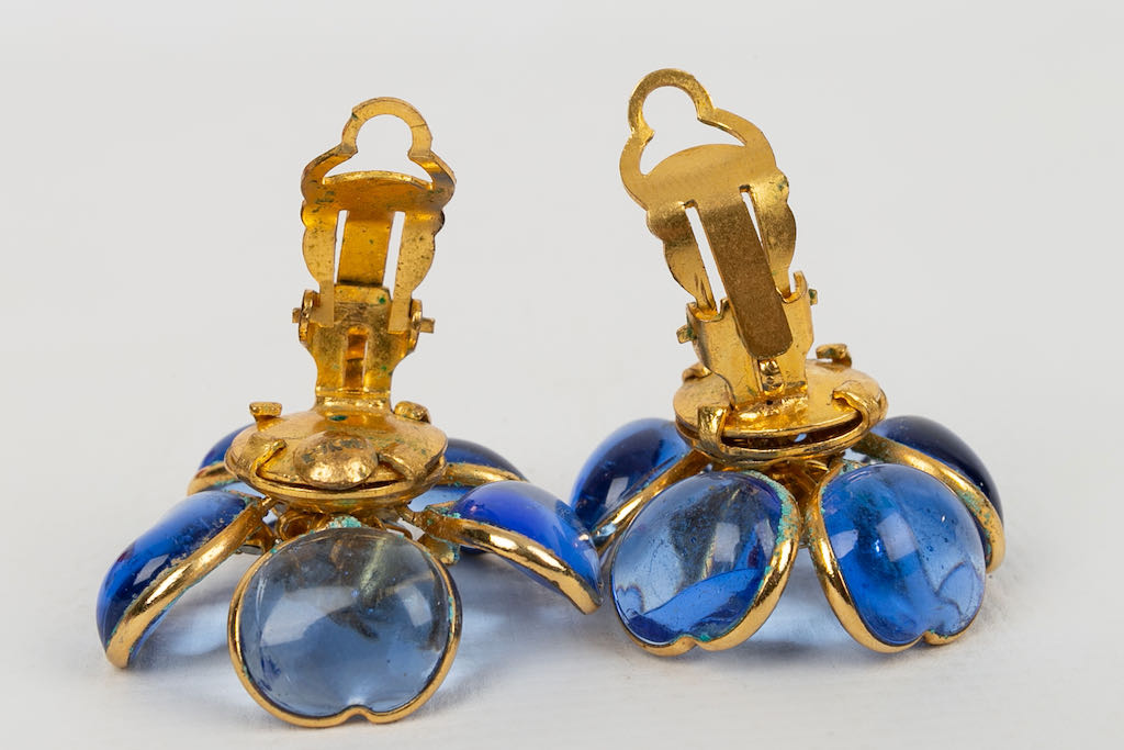 Boucles d'oreilles en pÃƒÆ’Ã‚Â¢te de verre Gripoix