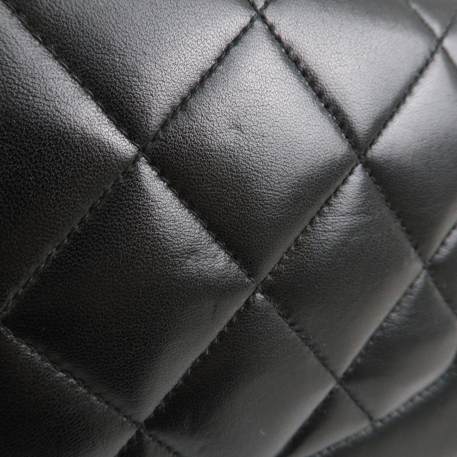 CHANEL Matelasse Lambskin Diana Chain Shoulder Bag Black A01165