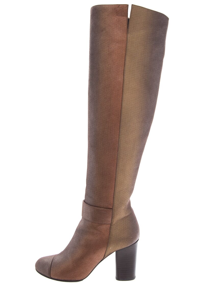 Chanel Multicolor Metallic Leather High Boots SZ 36