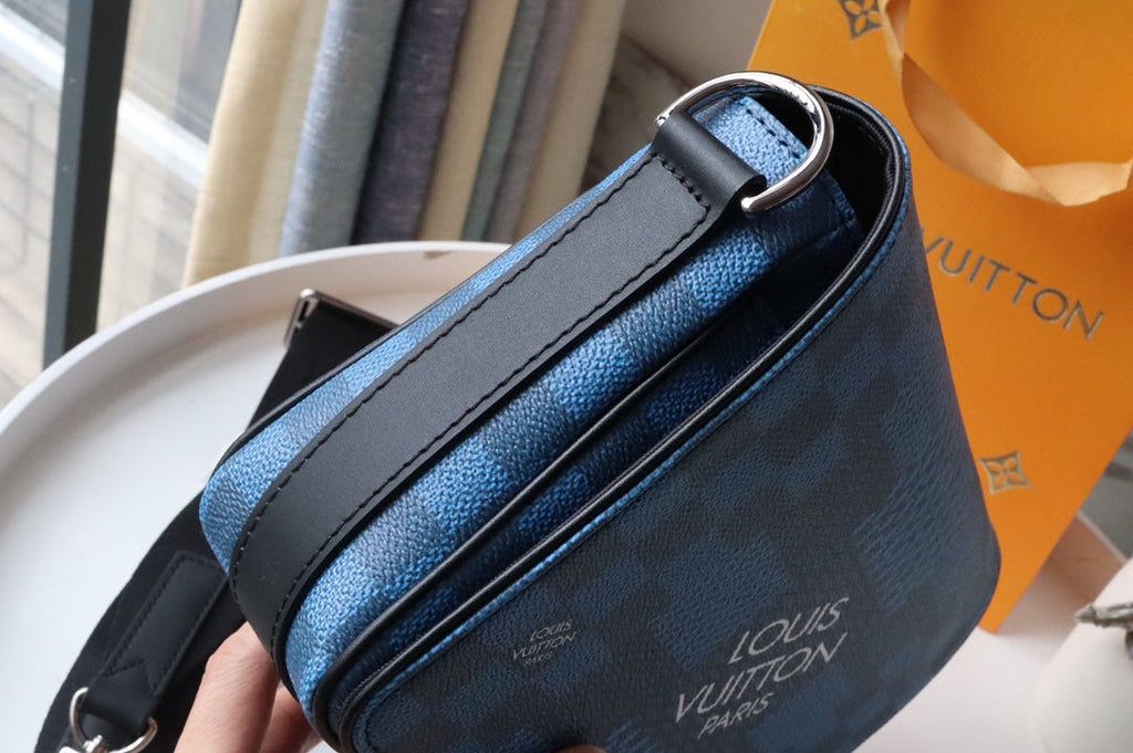LV Studio Messenger Damier Graphite Blue For Men, Bags, Shoulder And Crossbody Bags 9.3in/25.3cm LV N50026