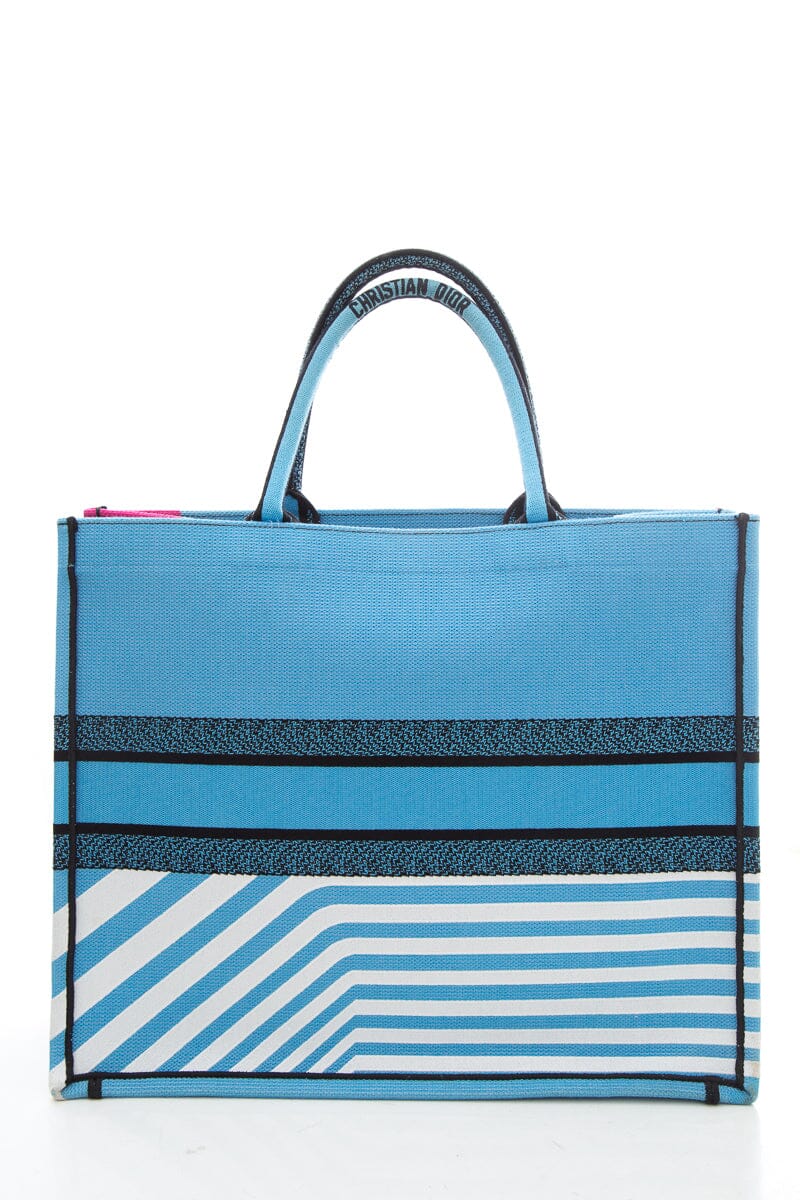 Christian Dior Pink &  Blue Zebra Printed Book Tote