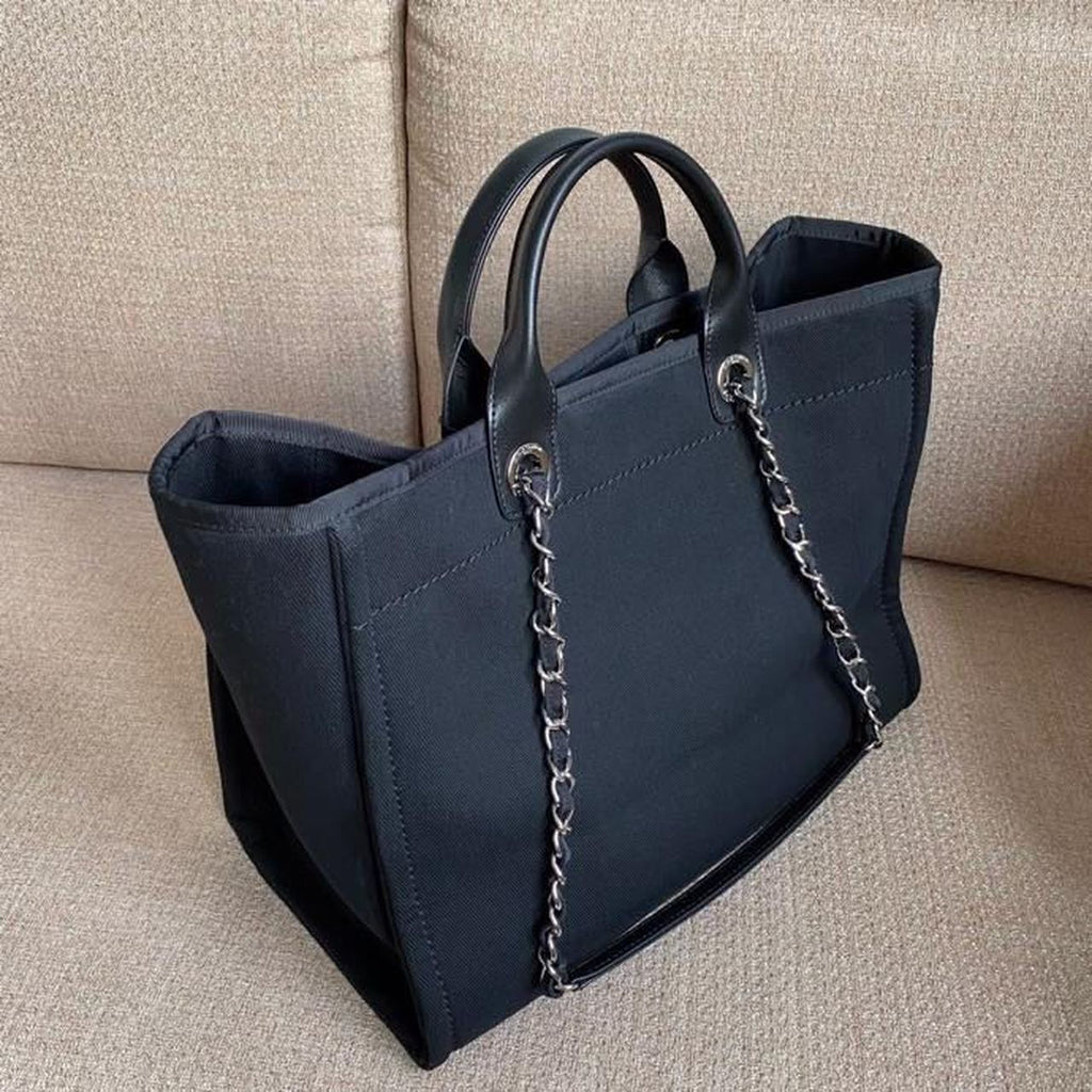 CHL Large Deauville Pearl Tote Bag Black For Women, Women’s Handbags, Shoulder Bags 15in/38cm A66941