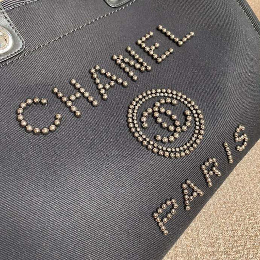 CHL Large Deauville Pearl Tote Bag Black For Women, Women’s Handbags, Shoulder Bags 15in/38cm A66941