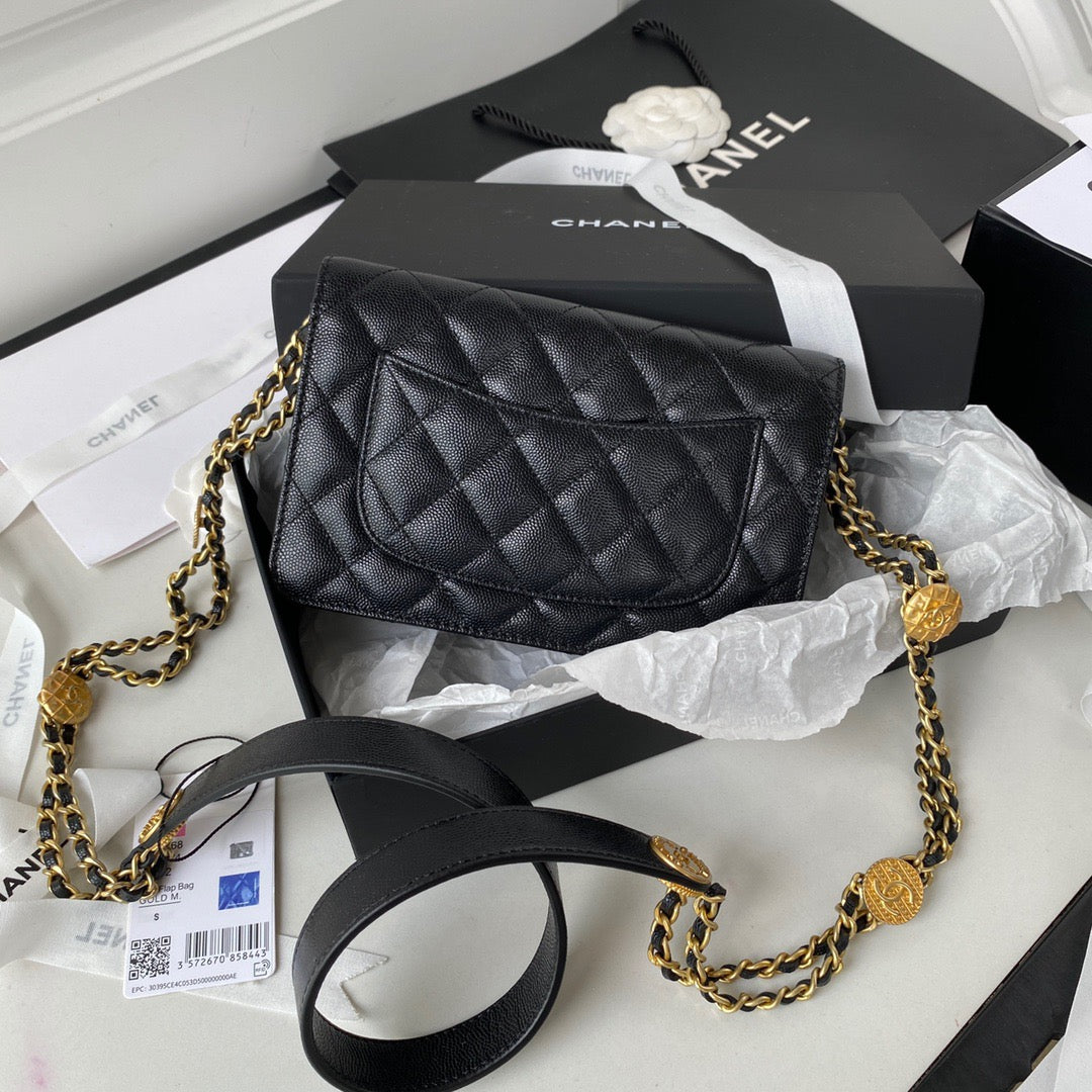 CHL Clutch With Chain Gold Hardware Black For Women, Women’s Handbags, Shoulder Bags 7.1in/18cm AP2860