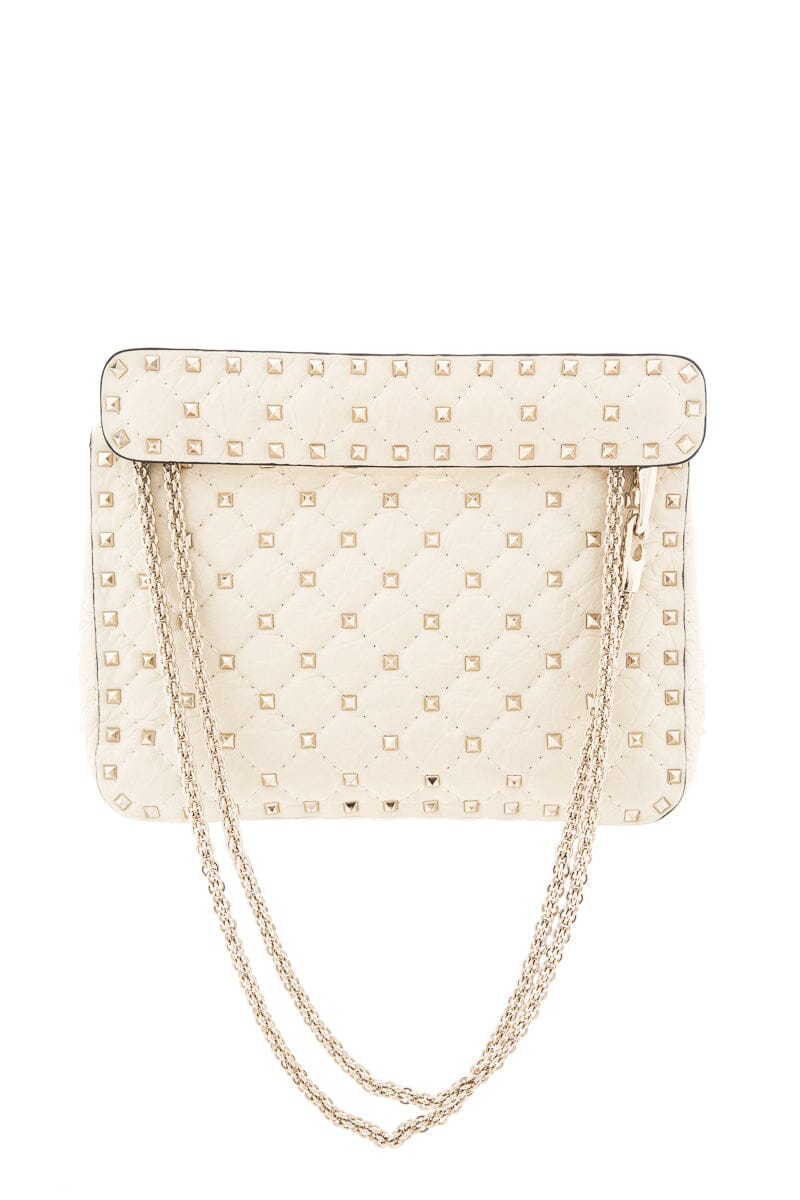 Valentino Ivory Rockstud Sequin Butterfly Handbag