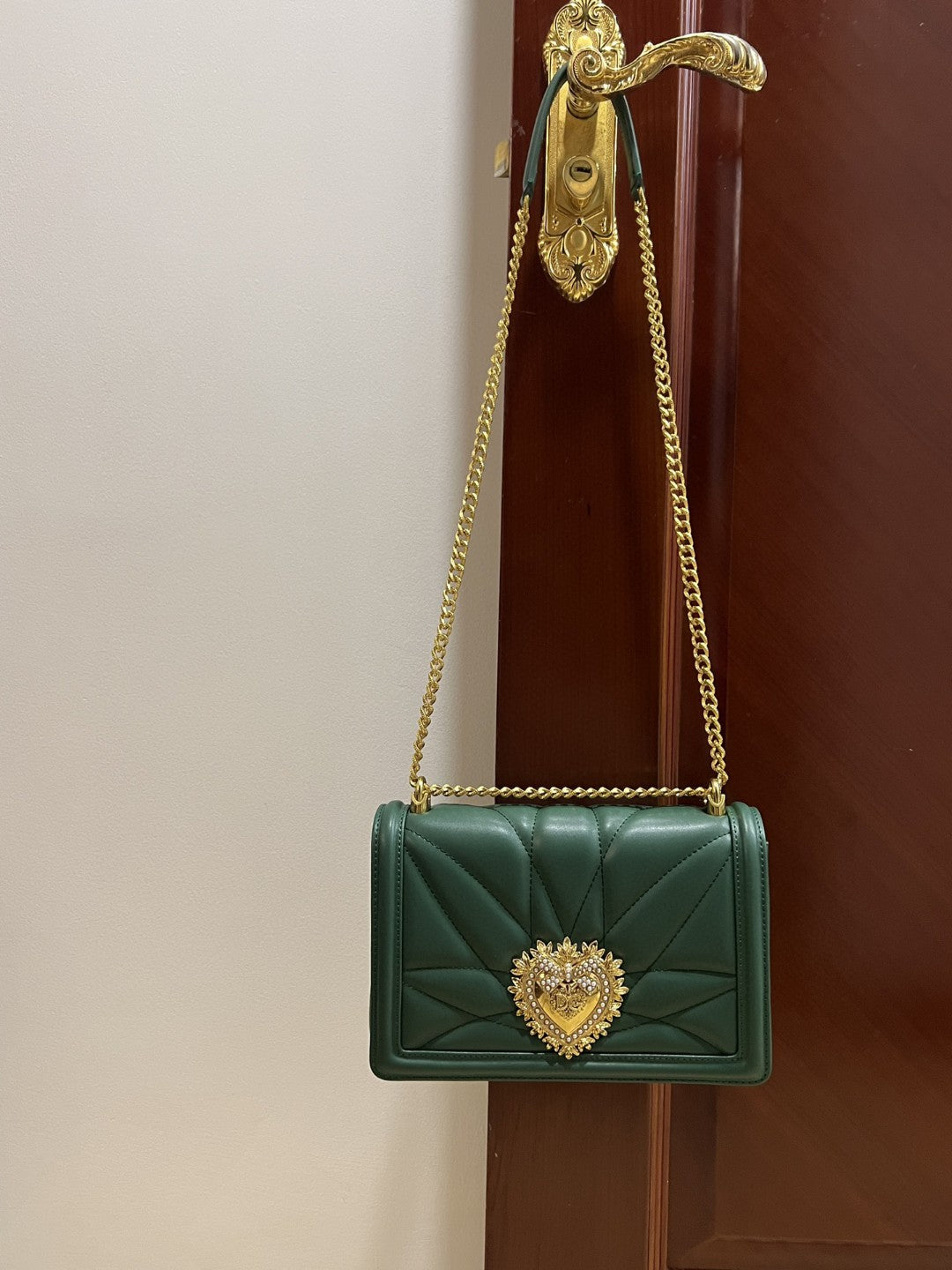 GLAMI Large Devotion Bag In Quilted Nappa Green For Women 10in/26cm GLAMIÃ‚Â 