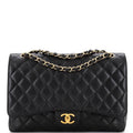 CHANEL Classic Double Flap Bag Quilted Caviar Maxi