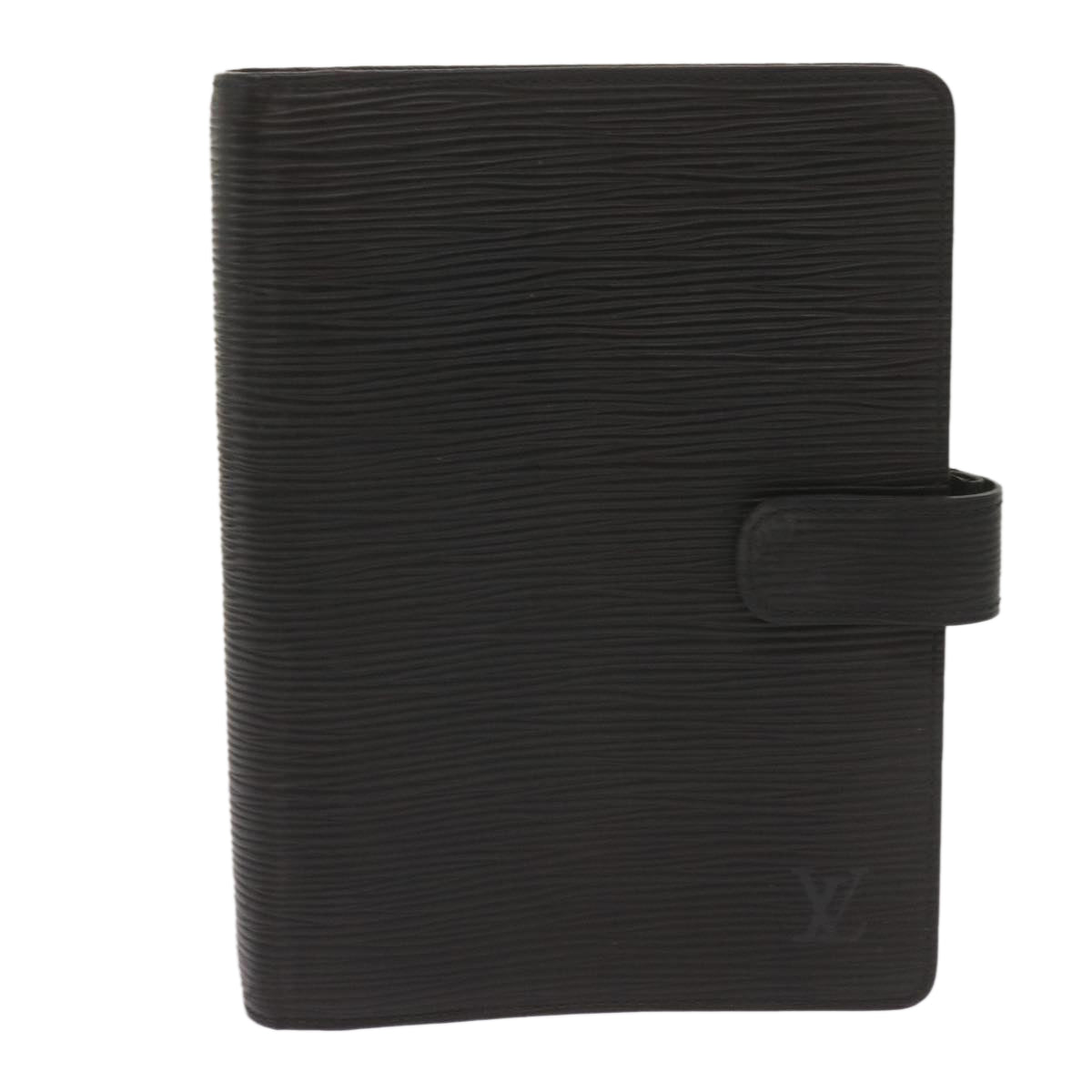 Black Leather Daily Planner Cover with Ruler