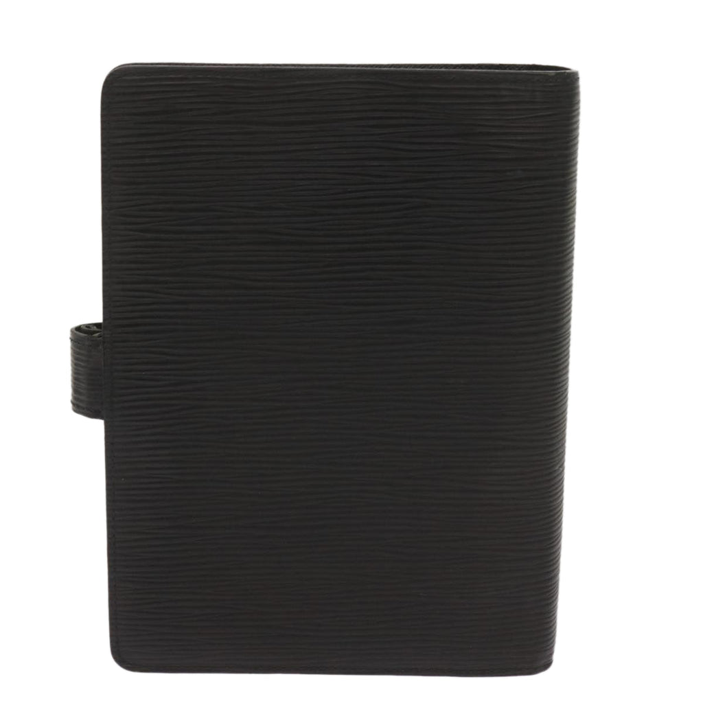 Black Leather Daily Planner Cover with Ruler